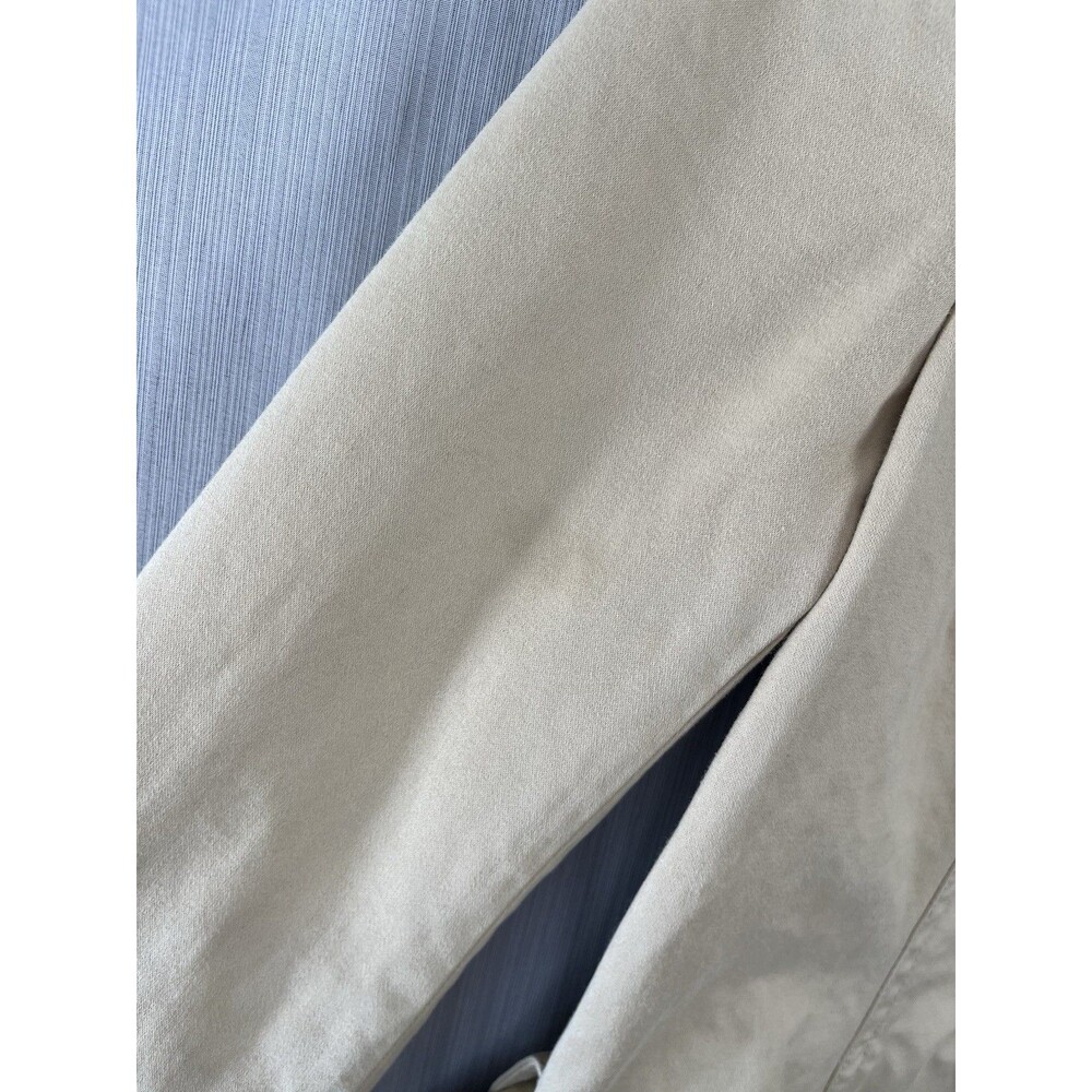 Quiet Luxury Preppy Belted Trench Coat Khaki Cotton Banana Republic‎ Factory M - Picture 10 of 14